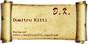 Dumitru Kitti névjegykártya